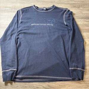 Canvas Thermal Shirt Mens Large Blue American Players Theatre Moon Long Sleeve